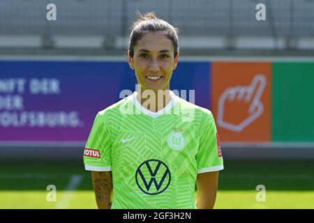 Wolfsburg, Allemagne. 23 août 2021. Football, femmes: Bundesliga, VfL Wolfsburg, présentation de l'équipe au stade AOK. Sara Doorsoun. Credit: Swen Pförtner/dpa/Alay Live News Banque D'Images