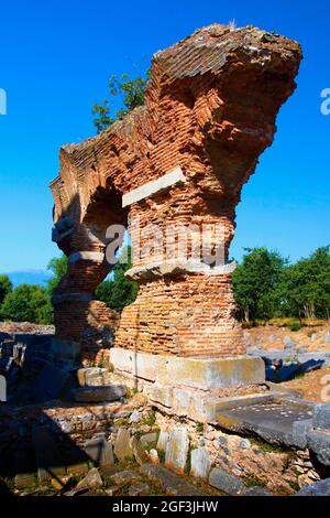 Site archéologique de Filippoi dans l'est de la Macédoine, en Grèce. Banque D'Images