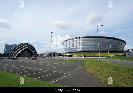 Vue générale du campus écossais de Glasgow, qui sera l'un des lieux de la Conférence des Parties des Nations Unies sur les changements climatiques, également connue sous le nom de COP26. Date de la photo: Lundi 23 août 2021. Banque D'Images