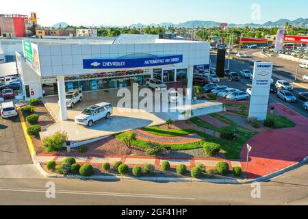 Agence automobile de Chevrolet, automobile Rio Sonora, vente de voitures à Paseo Río Sonora ou Vado del Rio Sonora. Hermosillo, Mexique. (Photo par Luis Gutierrez / Norte Banque D'Images