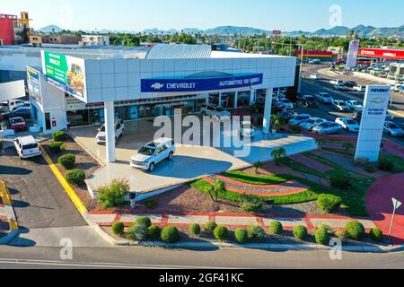 Agence automobile de Chevrolet, automobile Rio Sonora, vente de voitures à Paseo Río Sonora ou Vado del Rio Sonora. Hermosillo, Mexique. (Photo par Luis Gutierrez / Norte Banque D'Images