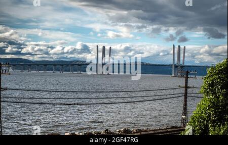 Tappenzee - Pont Mario Cuomo dans la soirée Banque D'Images