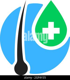 logo de soin de follicule de cheveux simple Illustration de Vecteur