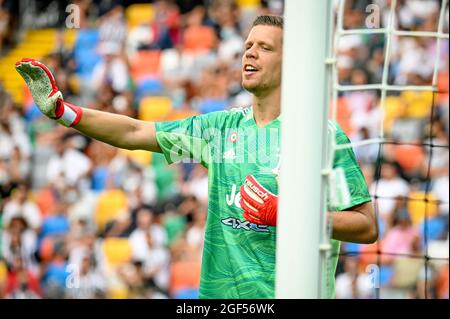 Wojciech Szczesny (Juventus) gestes pendant Udinese Calcio vs Juventus FC, football italien Serie A match, Udine - photo .LiveMedia/Ettore Griffoni Banque D'Images