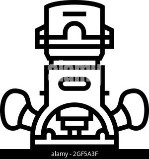 illustration vectorielle de l'icône de la ligne d'outils du routeur en bois Illustration de Vecteur