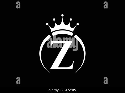 Initiale Z monogramme alphabet avec une couronne. Symbole Royal, King, Queen de luxe. Emblème de police. Affiche de luxe moderne. Illustration vectorielle. Illustration de Vecteur