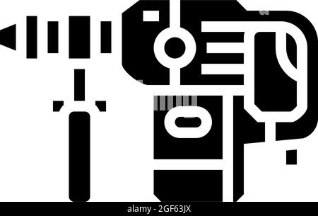 illustration du vecteur d'icône de glyphe d'outil de marteau rotatif Illustration de Vecteur