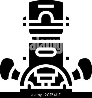 illustration du vecteur d'icône de glyphe d'outil de routeur en bois Illustration de Vecteur
