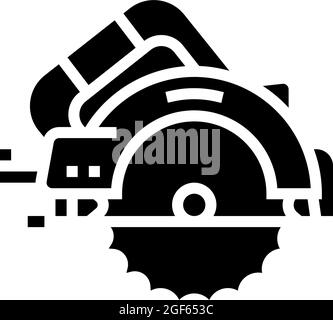 illustration du vecteur d'icône de glyphe d'outil de scie circulaire Illustration de Vecteur
