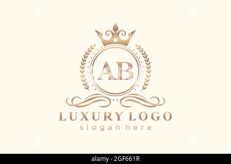 Modèle AB lettre Royal Luxury logo en illustrations vectorielles pour restaurant, Royalty, Boutique, café, Hôtel, Heraldic, bijoux, mode et autres illustrations vectorielles Illustration de Vecteur