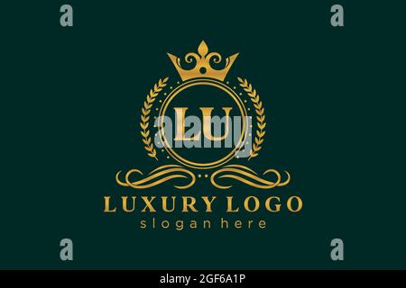 Modèle de logo LU Letter Royal Luxury dans les illustrations vectorielles pour les restaurants, les Royalty, les boutiques, les cafés, les hôtels, Heraldic, bijoux, mode et autres illustrations vectorielles Illustration de Vecteur