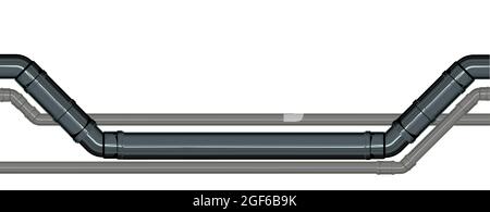 Raccords d'eau. Pipeline à diverses fins. Position horizontale. Illustration isolée sur le vecteur d'arrière-plan. Illustration de Vecteur