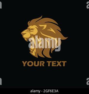 Logo Angry Lion Gold Illustration de Vecteur