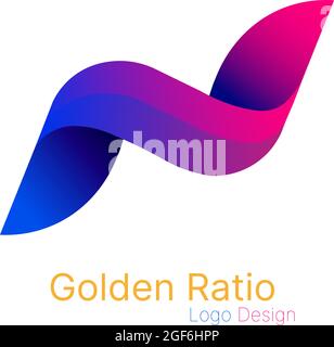Illustration vectorielle du logo Golden ratio abstrait sur fond blanc. Illustration de Vecteur