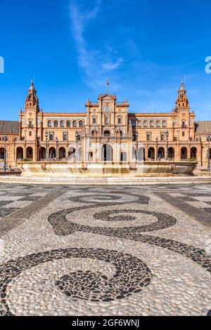 Plaza de Espana, Parc Maria Luisa, Séville, Andalousie, Espagne Banque D'Images