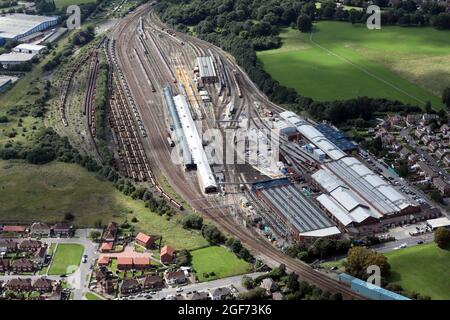Vue aérienne de l'Neville Hill Depot, compagnie, east Leeds Banque D'Images