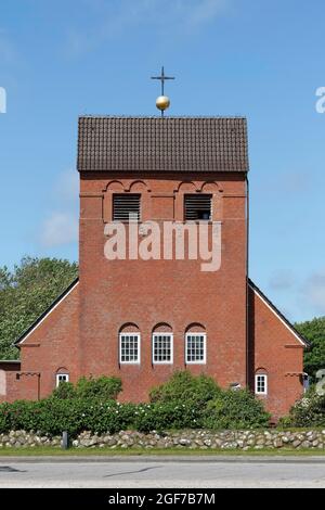 Chapelle frisonne, Wenningstedt-Braderup, Sylt, Iles frisonnes orientales, Schleswig-Holstein, Allemagne Banque D'Images