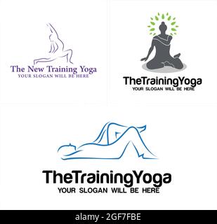 Design du logo de yoga pour l'entraînement physique Illustration de Vecteur