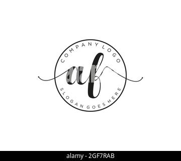 AF logo féminin beauté monogramme et élégant logo design, écriture logo de la signature initiale, mariage, mode, floral et botanique avec la création Illustration de Vecteur