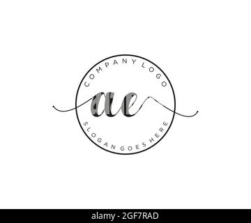 AE logo féminin beauté monogramme et élégant logo design, écriture logo de la signature initiale, mariage, mode, floral et botanique avec la création Illustration de Vecteur