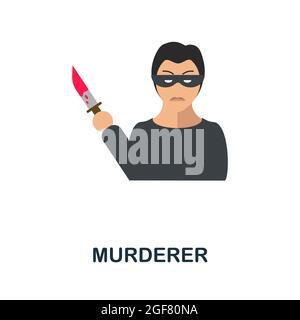 Icône meurtrier. Élément de signalétique plat de la collection Law. Icône Creative Murder pour la conception Web, les modèles, les infographies et plus encore Illustration de Vecteur