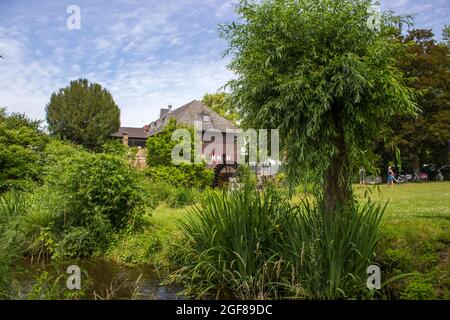 Viersen-Brueggen - vue sur le moulin à eau, Rhénanie-du-Nord-Westphalie, Allemagne Banque D'Images