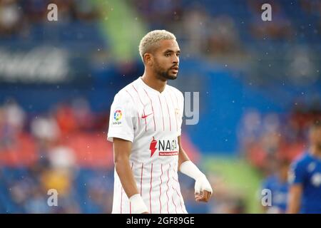 Youssef en-Nesyri de Séville lors du championnat d'Espagne la Liga football match entre Getafe CF et Sevilla FC le 23 août 2021 au stade Coliseo Alfonso Perez à Getafe, Madrid, Espagne - photo Oscar J Barroso / Espagne DPPI / DPPI Banque D'Images