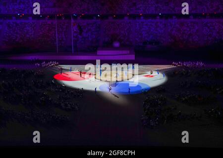 TOKYO, JAPON - AOÛT 24 : Aperçu général lors de la cérémonie d'ouverture des Jeux paralympiques de Tokyo de 2020 au stade olympique le 24 août 2021 à Tokyo, Japon (photo d'Ilse Schaffers/Orange Pictures) NOCNSF ATLETIEKUNIE Banque D'Images