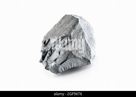 Minerai de fer isolé sur fond blanc. Banque D'Images