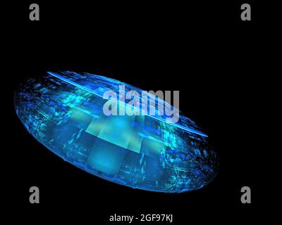 Science fiction artisanat spatial - Art fractal de flamme Banque D'Images