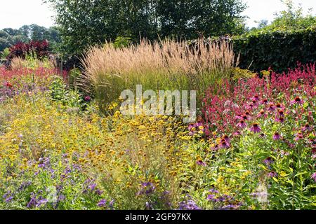 La frontière chaude au jardin clos de Helmsley Banque D'Images