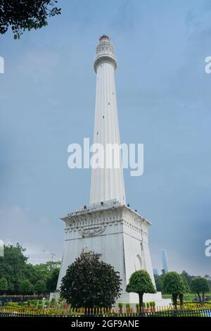 Kolkata, Bengale-Occidental, Inde - 10 septembre 2019 : le monument emblématique de Shaheed Minar ou Martyrs, anciennement Ochterlony Monument, est un monument à Kolk Banque D'Images