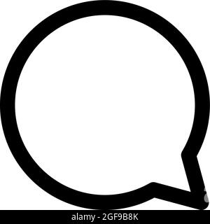 Kiev, Ukraine - 1 août 2021 : icône de la ligne noire de la bulle de discours. Élément multimédia instagram populaire. Dialogue, envoyer, sms, symbole de message Illustration de Vecteur