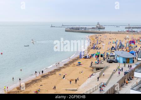 British Kitesurf Freestyle Cameweek-end, Ramsgate, 21 et 22 août 2021. Banque D'Images