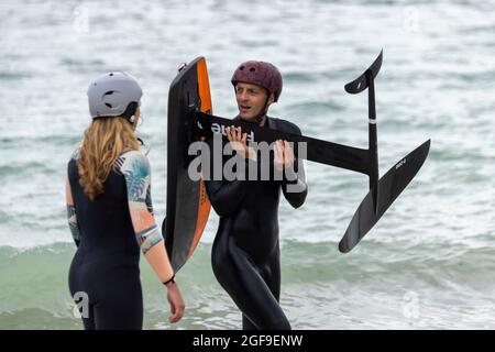 British Kitesurf Freestyle Cameweek-end, Ramsgate, 21 et 22 août 2021. Banque D'Images
