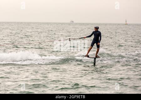 British Kitesurf Freestyle Cameweek-end, Ramsgate, 21 et 22 août 2021. Banque D'Images