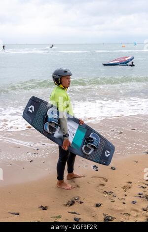 British Kitesurf Freestyle Cameweek-end, Ramsgate, 21 et 22 août 2021. Banque D'Images