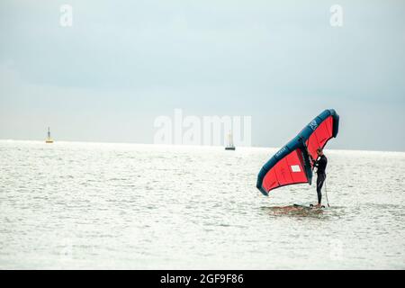 British Kitesurf Freestyle Cameweek-end, Ramsgate, 21 et 22 août 2021. Banque D'Images