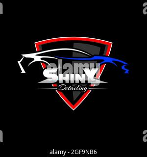 Modèle de conception de logo de service d'habillage automatique. Design du logo du concept Premium de garage de voiture. Illustration de Vecteur