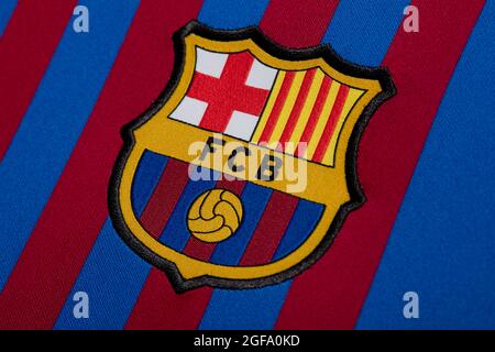 Gros plan du FC Barcelona kit 2020/21. Banque D'Images