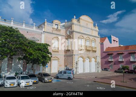 CARTAGENA DE INDIAS, COLOMBIE - 28 AOÛT 2015: Théâtre Heredia dans le centre de Cartagena. Banque D'Images