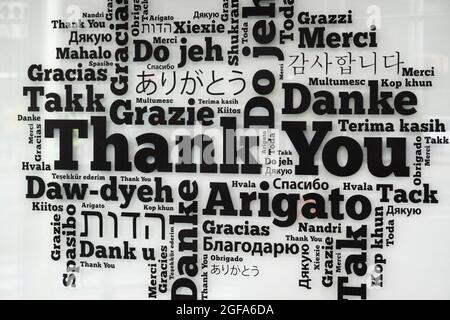 Merci dans les langues du monde entier Banque D'Images