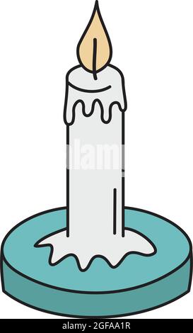 Bougie simple dessin à la main illustration de vecteur icône Illustration de Vecteur