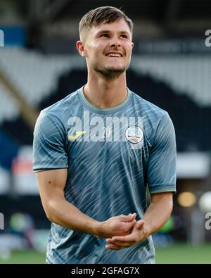 SWANSEA, PAYS DE GALLES - 24 AOÛT 2021 : Liam Cullen, de Swansea City, avant le deuxième tour de la Carabao Cup, entre Swansea City et Plymouth Argyle, au Liberty Stadium, mardi 24 août 2021. Crédit : John Smith/Alay Live News Banque D'Images