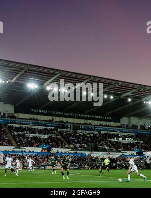 SWANSEA, PAYS DE GALLES - 24 AOÛT 2021 : Jake Bidwell de Swansea Citylors du second tour de la Carabao Cup entre Swansea City et Plymouth Argyle au Liberty Stadium, mardi 24 août 2021. Crédit : John Smith/Alay Live News Banque D'Images