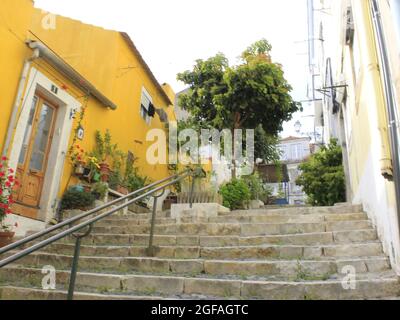 Lisbonne, Portugal. 24 août 2021. (INT) vue de Beco do Alegrete à Lisbonne. 24 août 2021, Lisbonne, Portugal: Vue de Beco do Alegrete, qui a déjà remporté le prix de la rue la plus fleurie de Lisbonne, Portugal, le mardi (24) (Credit image: © Edson de Souza/TheNEWS2 via ZUMA Press Wire) Banque D'Images