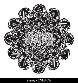Mandala abstrait motif floral conception de la décoration orientale géométrique méditation illustration fond Illustration de Vecteur