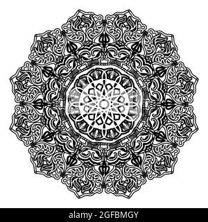 mandala ornemental de l'art abstrait décoratif vecteur de fond élément de l'orient méditational illustration henné design Illustration de Vecteur