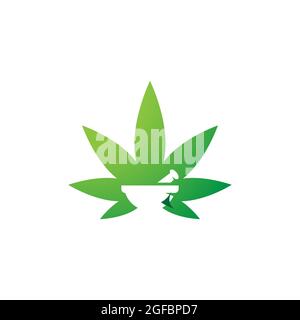 modèle de conception d'illustration du symbole du symbole de la marijuana canabiis Banque D'Images