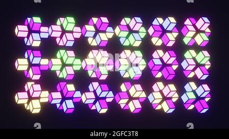 Formes géométriques brillantes illustration 3D UHD 4K Banque D'Images